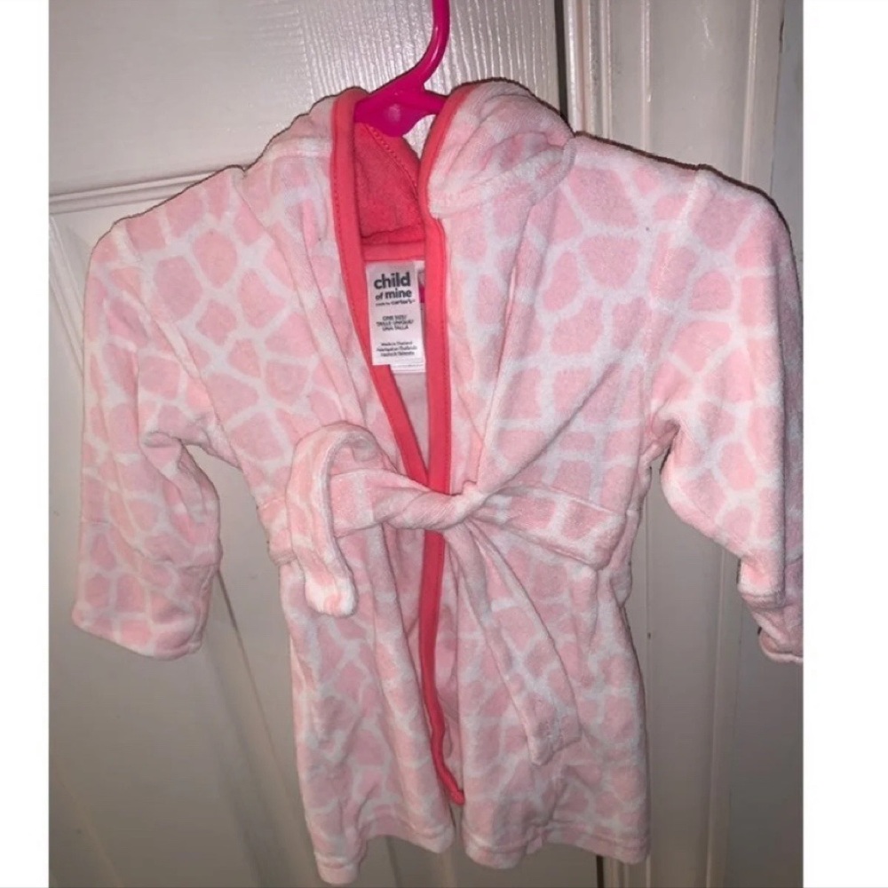 baby girl pink bath robe